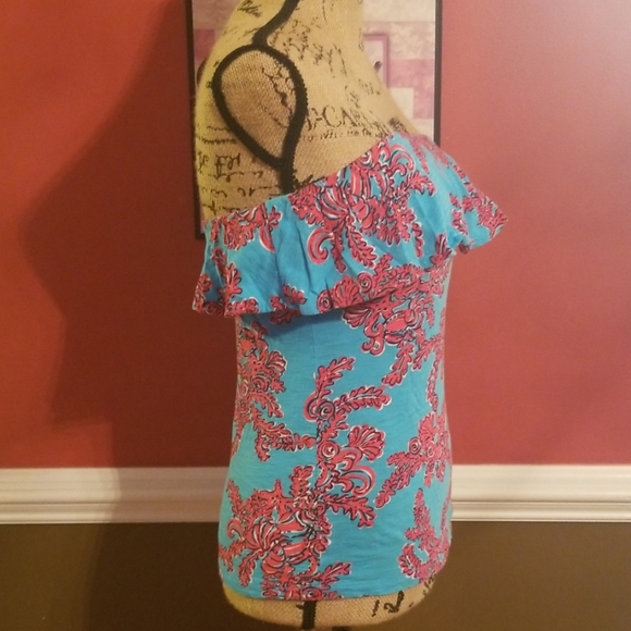 Lilly Pulitzer Strapless Ruffle Top Size Xsmall - Picture 6 of 8